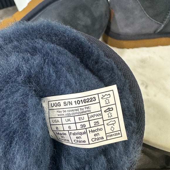 UGG CLASSIC SHORT II NAVY SHEARLING WATER RESISTANT BOOTS SIZE 8 - Picture 11 of 14